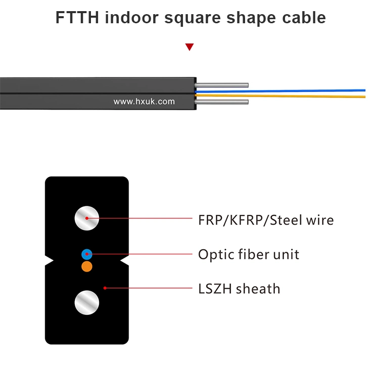 Outdoor Drop Cable 8 Core Multimode Fiber Optic Cableble