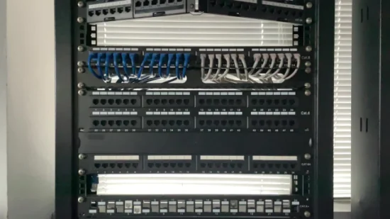 Les ports du tableau de connexions Ca6 24 de réseau de 19 pouces 1u ont protégé le tableau de connexions